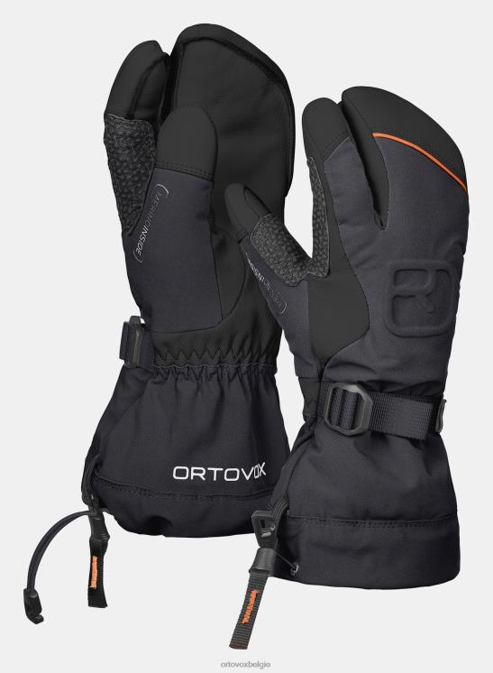 Heren zwarte raaf Merino freeride 3-vingerhandschoen ORTOVOX accessoires LX0XF429
