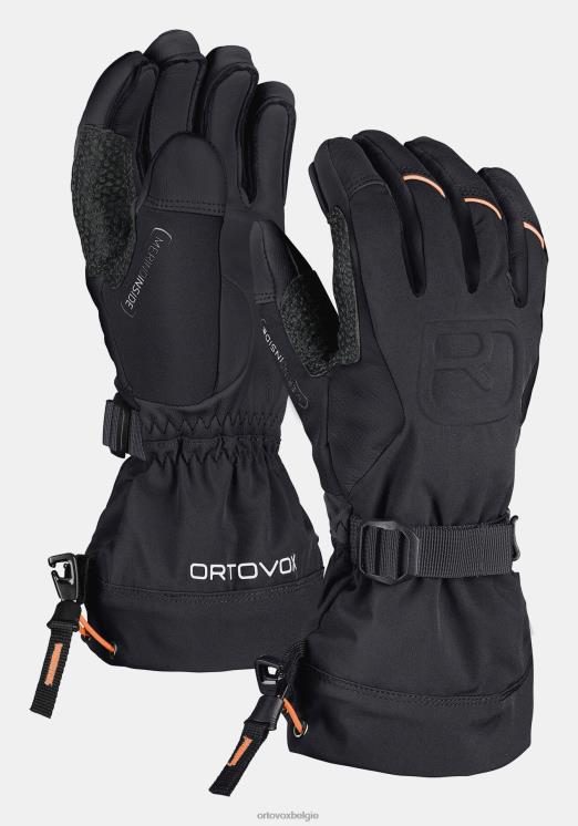 Heren zwarte raaf freeridehandschoen van merinowol ORTOVOX accessoires LX0XF359
