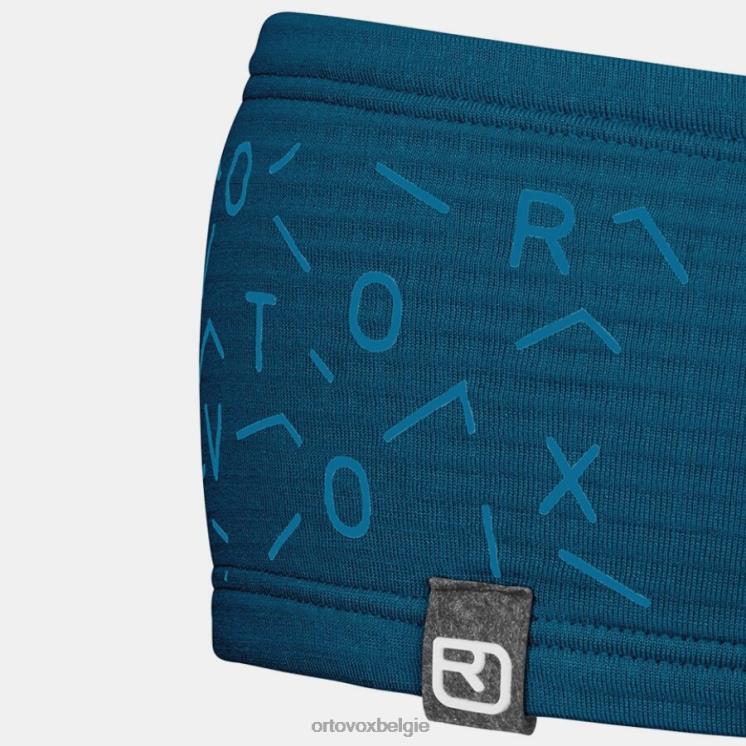 Heren benzine blauw Fleece lichtraster hoofdband ORTOVOX accessoires LX0XF139
