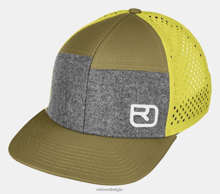 Heren groen mos Air truckerpet met logo ORTOVOX accessoires LX0XF457
