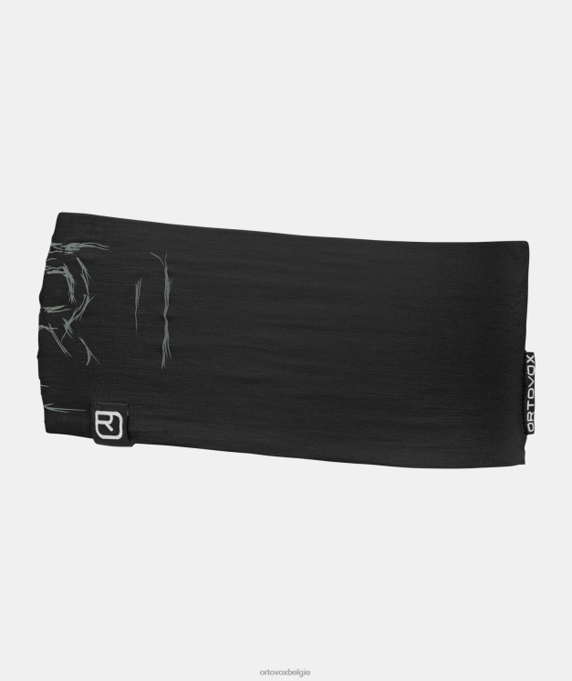 Heren zwarte raaf Hoofdband met 120 tec-logo ORTOVOX accessoires LX0XF489
