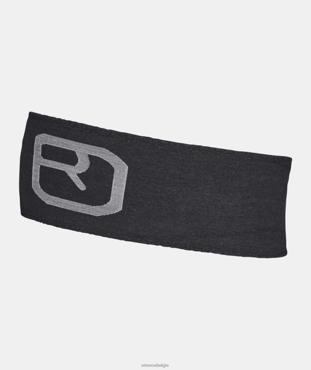 Heren zwarte raaf naadloze hoofdband ORTOVOX accessoires LX0XF208