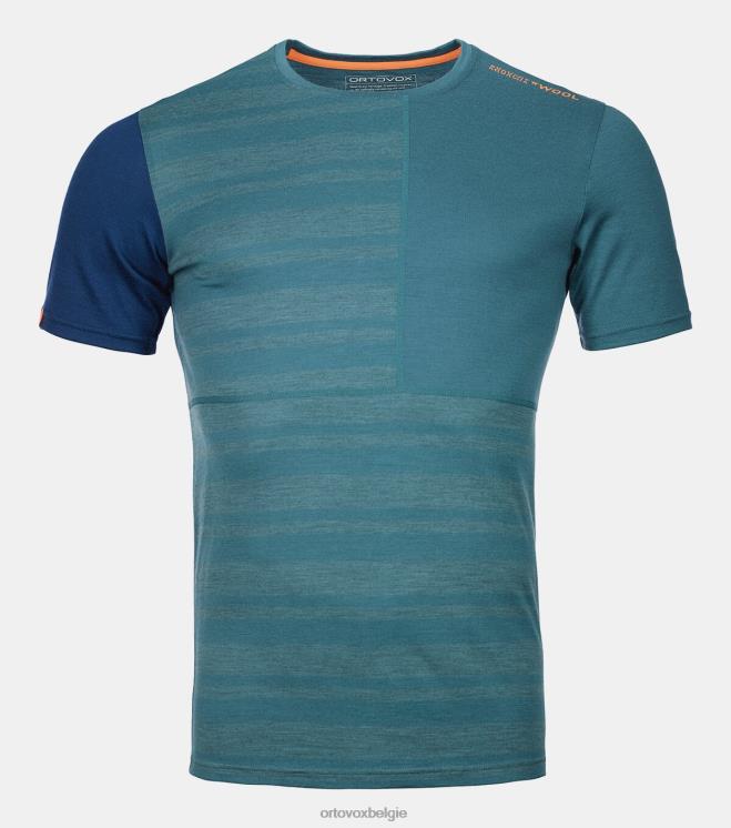 Heren Pacifisch groen 185 rock'n'wool korte mouw ORTOVOX kleding LX0XF133