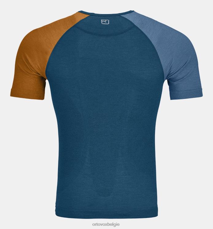 Heren benzine blauw 120 comp lichte korte mouw ORTOVOX kleding LX0XF240