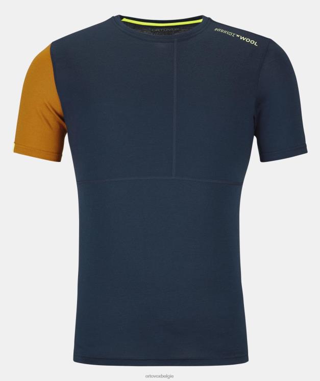 Heren diepe oceaan 185 rock'n'wool korte mouw ORTOVOX kleding LX0XF132