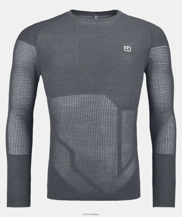 Heren donkergrijze mix merino thermovent ls ORTOVOX kleding LX0XF317