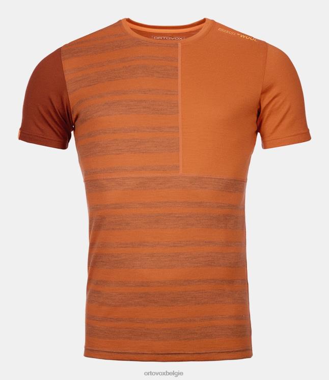 Heren woestijn oranje 185 rock'n'wool korte mouw ORTOVOX kleding LX0XF138