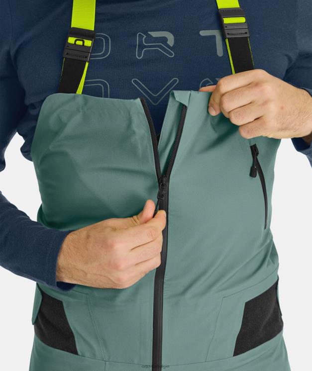 Heren arctisch grijs 3l diepe shell bretelbroek ORTOVOX kleding LX0XF374