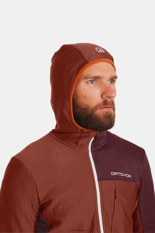 Heren Pacifisch groen fleece lichtrooster met capuchon jkt ORTOVOX kleding LX0XF624