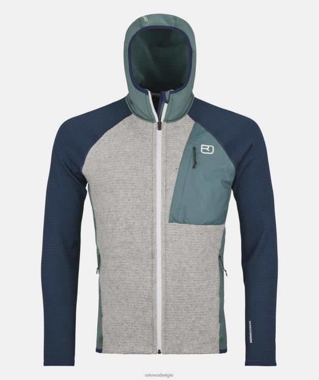Heren arctisch grijs fleece GP klassiek gebreide hoody ORTOVOX kleding LX0XF384