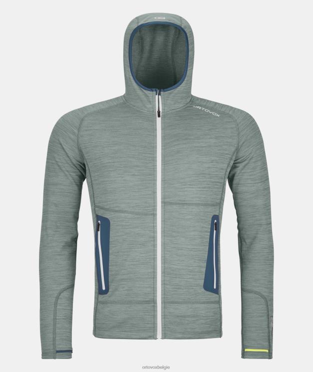Heren arctisch grijze mix fleece lichte capuchon ORTOVOX kleding LX0XF722