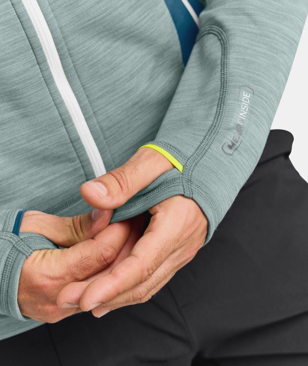 Heren arctisch grijze mix fleece lichte capuchon ORTOVOX kleding LX0XF722