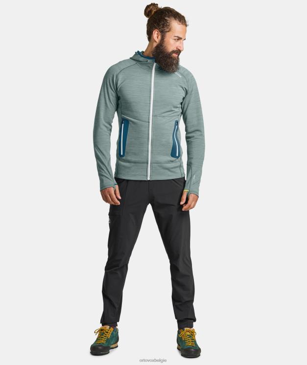 Heren benzine blauw fleece lichte capuchon ORTOVOX kleding LX0XF724