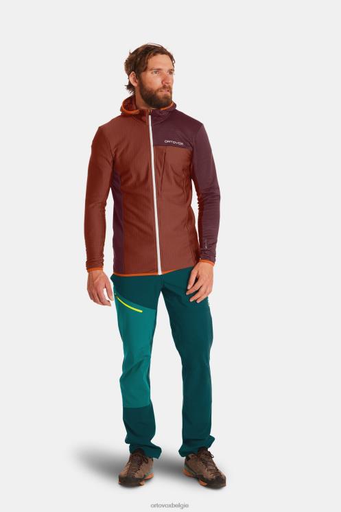 Heren benzine blauw fleece lichtrooster met capuchon jkt ORTOVOX kleding LX0XF623