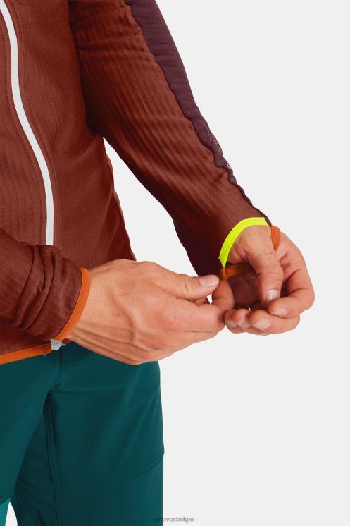 Heren benzine blauw fleece lichtrooster met capuchon jkt ORTOVOX kleding LX0XF623