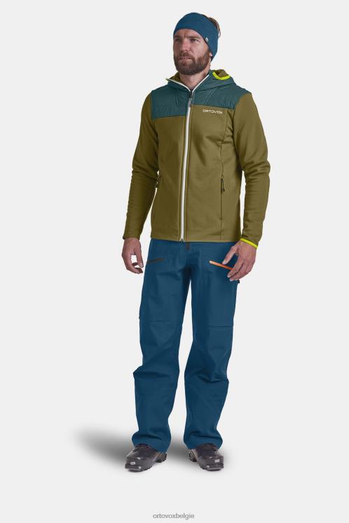 Heren groen mos fleece en capuchon ORTOVOX kleding LX0XF296