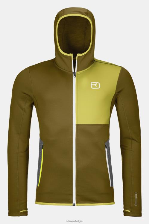 Heren groen mos fleece-hoodie ORTOVOX kleding LX0XF109