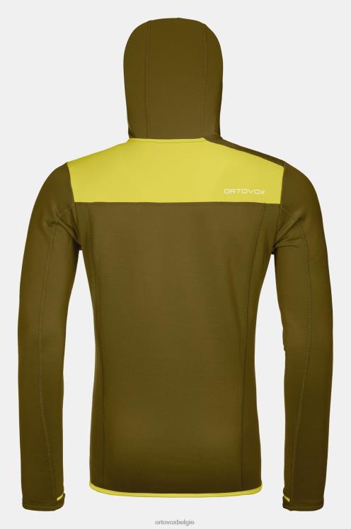 Heren groen mos fleece-hoodie ORTOVOX kleding LX0XF109