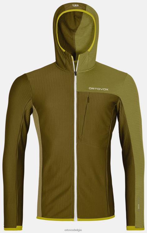 Heren groen mos fleece lichtrooster met capuchon jkt ORTOVOX kleding LX0XF625
