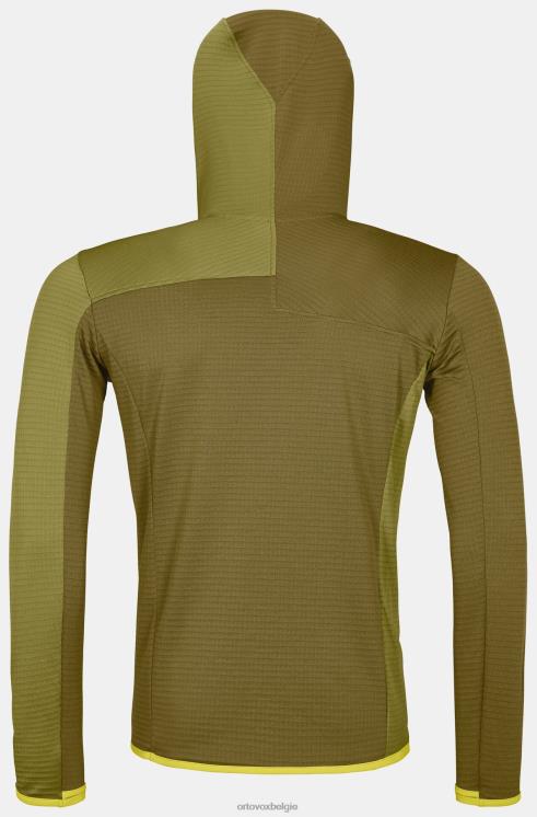 Heren groen mos fleece lichtrooster met capuchon jkt ORTOVOX kleding LX0XF625