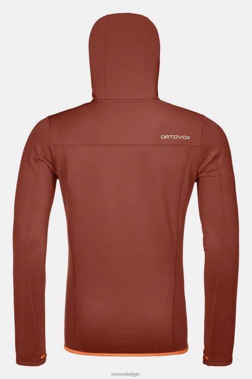 Heren klei oranje fleece-hoodie ORTOVOX kleding LX0XF110