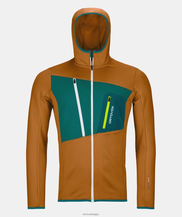 Heren sluwe vos fleece capuchon met raster ORTOVOX kleding LX0XF130