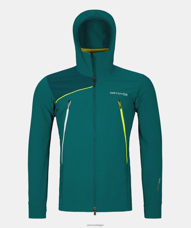 Heren Pacifisch groen Pala jas met capuchon ORTOVOX kleding LX0XF515