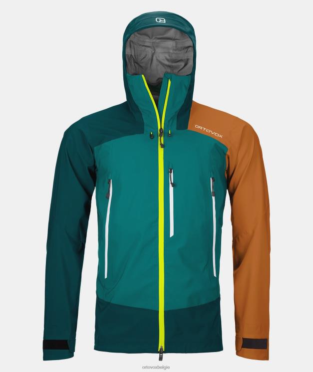 Heren Pacifisch groen westalpen 3l jas ORTOVOX kleding LX0XF435