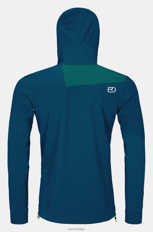 Heren benzine blauw Pala jas met capuchon ORTOVOX kleding LX0XF514