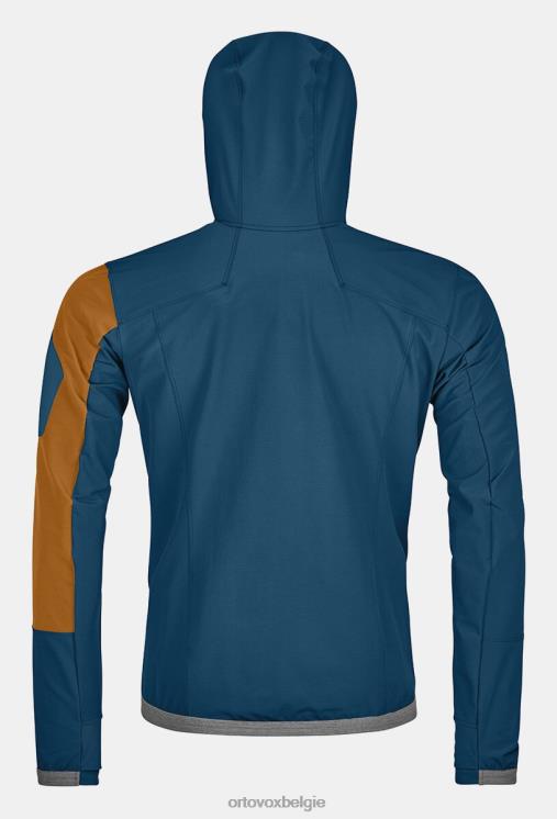 Heren benzine blauw berrino-jas met capuchon ORTOVOX kleding LX0XF204