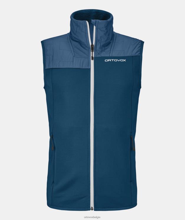 Heren benzine blauw fleece plus vest ORTOVOX kleding LX0XF437