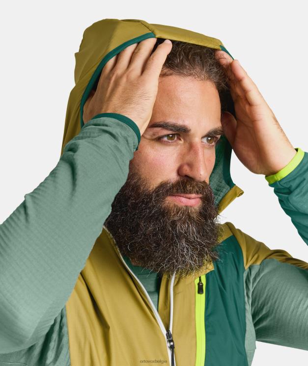 Heren benzine blauw ladiz hybride jas ORTOVOX kleding LX0XF462