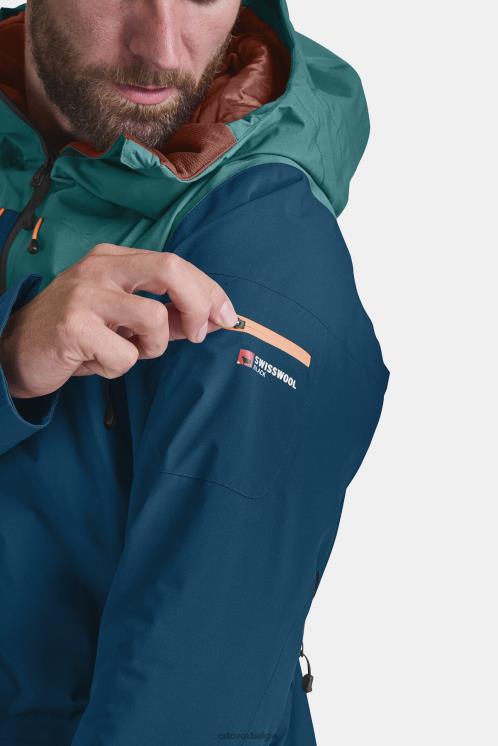 Heren klei oranje 2l Zwitserse wollen sedrun jas ORTOVOX kleding LX0XF612