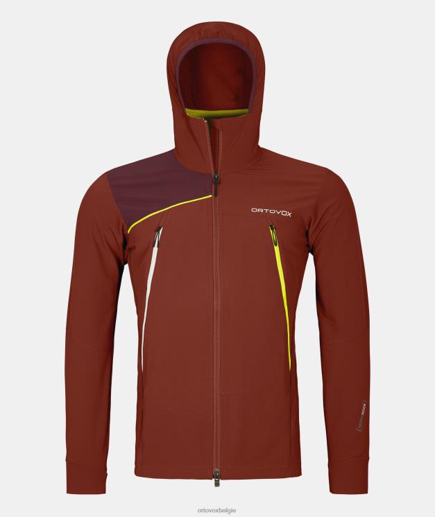 Heren klei oranje Pala jas met capuchon ORTOVOX kleding LX0XF513