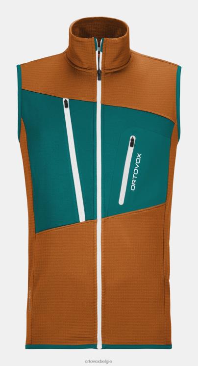Heren sluwe vos fleece vest met rasterpatroon ORTOVOX kleding LX0XF367