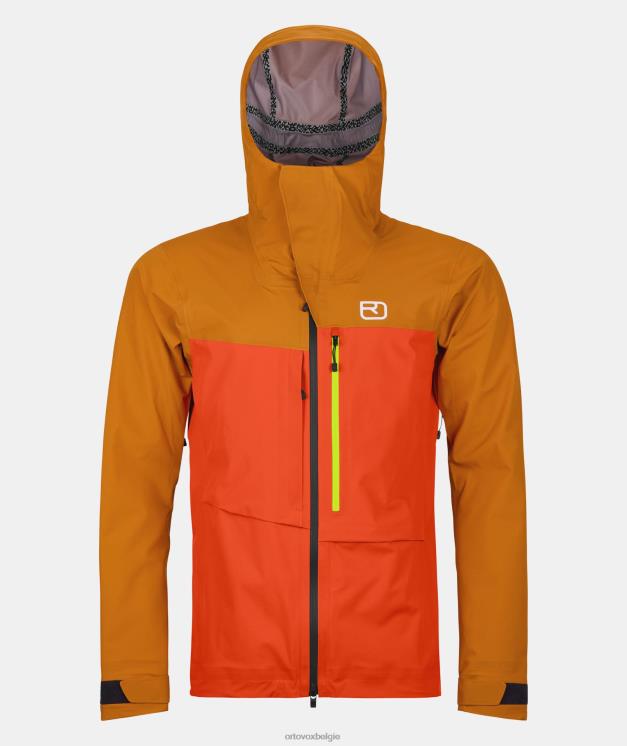 Heren warm oranje 3l ravijnshelljack ORTOVOX kleding LX0XF1
