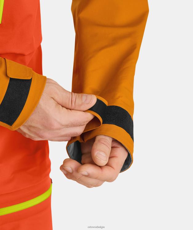 Heren warm oranje 3l ravijnshelljack ORTOVOX kleding LX0XF1
