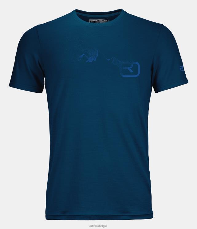 Heren benzine blauw 185 merino logospray ts ORTOVOX kleding LX0XF696