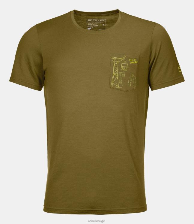 Heren groen mos 185 merino weg naar poeder ts ORTOVOX kleding LX0XF716