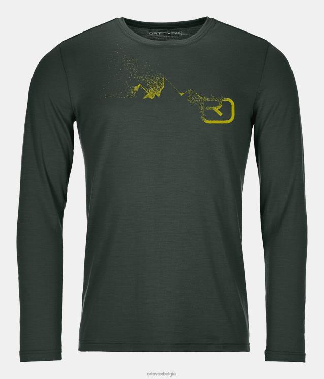 Heren groene den 185 merino-logospray ls ORTOVOX kleding LX0XF319