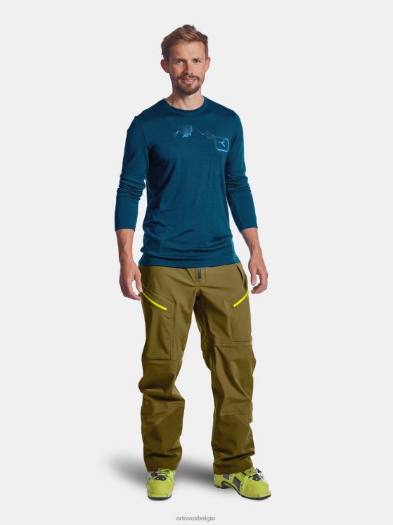 Heren groene den 185 merino-logospray ls ORTOVOX kleding LX0XF319