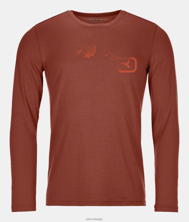 Heren klei oranje 185 merino-logospray ls ORTOVOX kleding LX0XF321