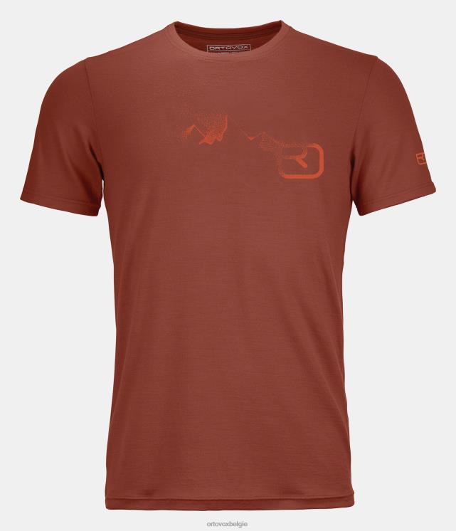 Heren klei oranje 185 merino logospray ts ORTOVOX kleding LX0XF695