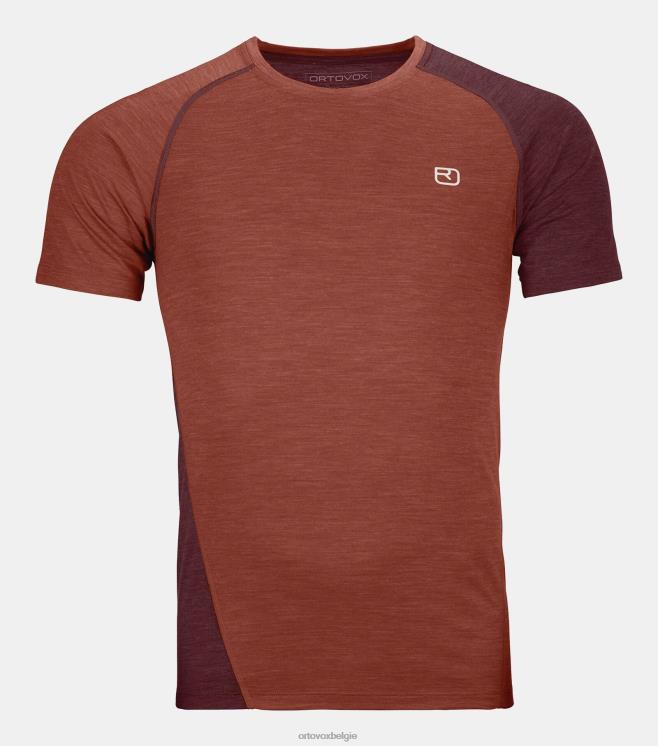 Heren klei-sinaasappelmengsel 120 cool tec snel opwaarts t-shirt ORTOVOX kleding LX0XF673