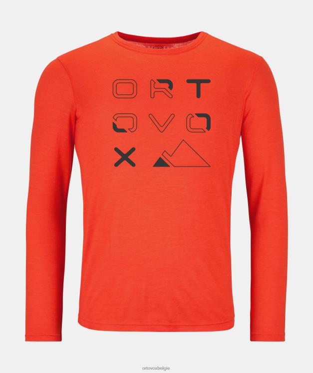 Heren warm oranje 185 merino merkoverzicht ls ORTOVOX kleding LX0XF267