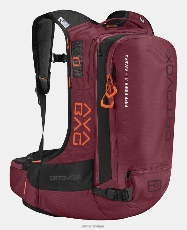 unisex donker bloed free rider 20s avabag zonder avabag-unit ORTOVOX Tassen LX0XF1509