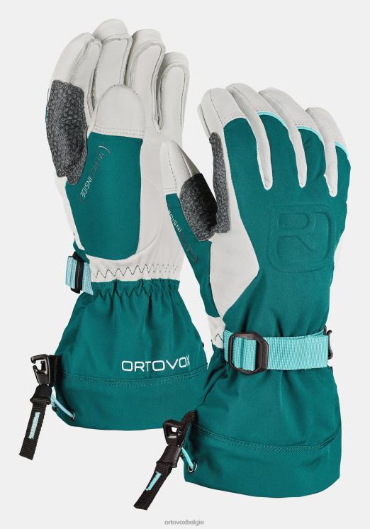 vrouwen Pacifisch groen freeridehandschoen van merinowol ORTOVOX accessoires LX0XF1118