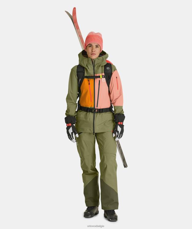 vrouwen Pacifisch groen freeridehandschoen van merinowol ORTOVOX accessoires LX0XF1118