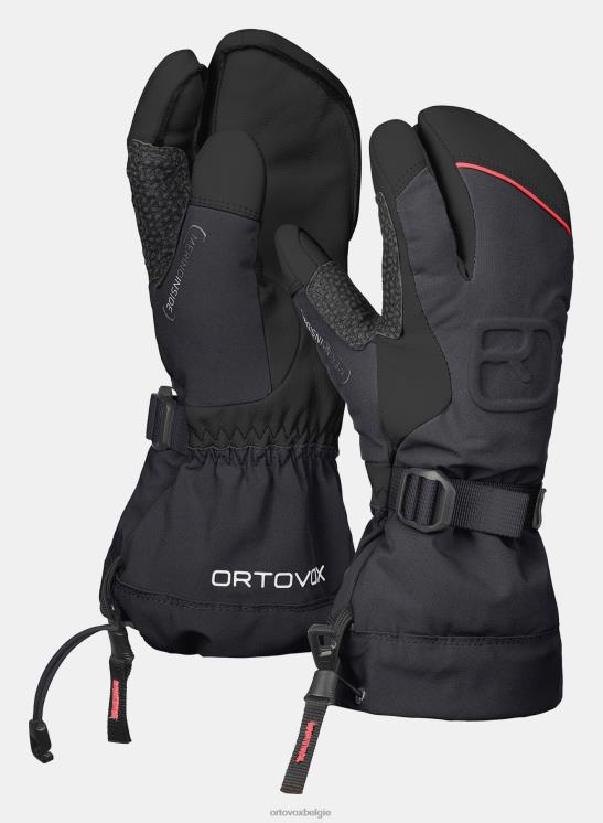 vrouwen zwarte raaf Merino freeride 3-vingerhandschoen ORTOVOX accessoires LX0XF1138