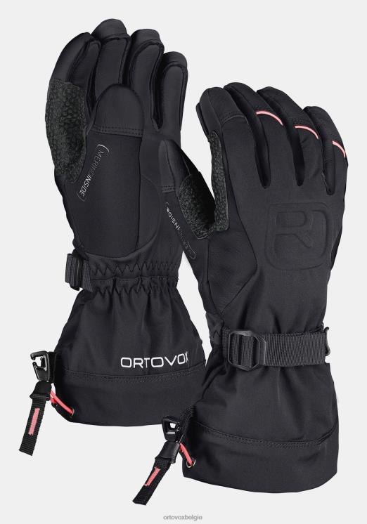 vrouwen zwarte raaf freeridehandschoen van merinowol ORTOVOX accessoires LX0XF1116